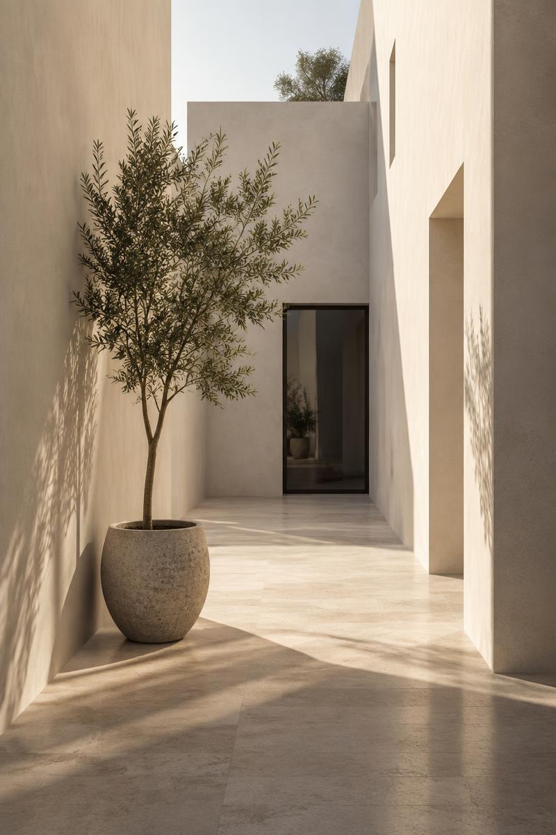 A contemporary architectural interior with natural light